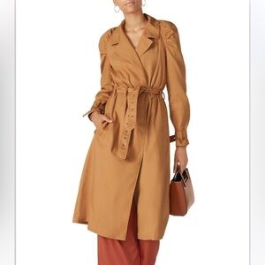 NWT Love, Whit Brown Trench Coat 100% Cotton